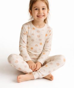 Uzun Kollu Desenli Çocuk Pijama Takım