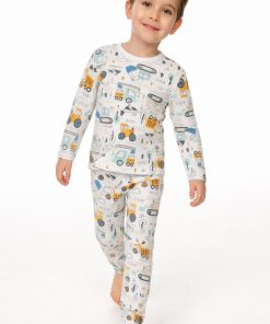 Alternative view of Uzun Kollu Kepçe Desenli Pijama Takım