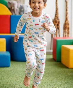 Uzun Kollu Araba Desenli Pijama Takım