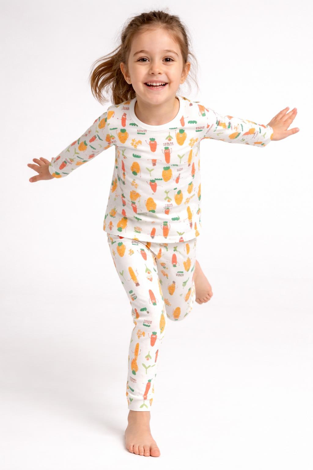 Uzun Kol Havuç Desenli Pijama Takım - Görsel 2