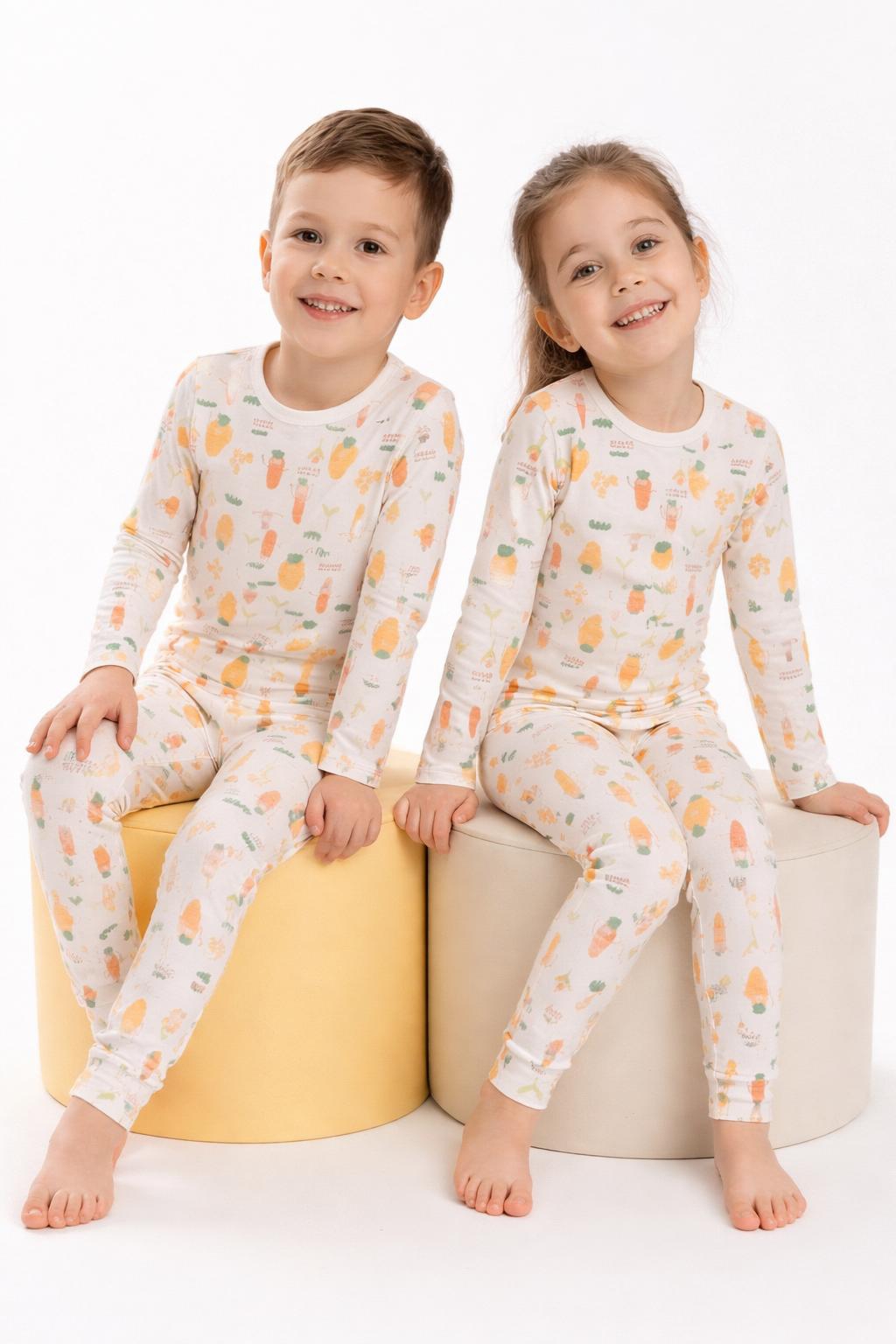 Uzun Kol Havuç Desenli Pijama Takım Erkek - Görsel 2