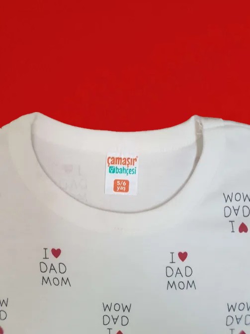 Kısa Kollu Kalp Desenli Pijama Takım - Görsel 5