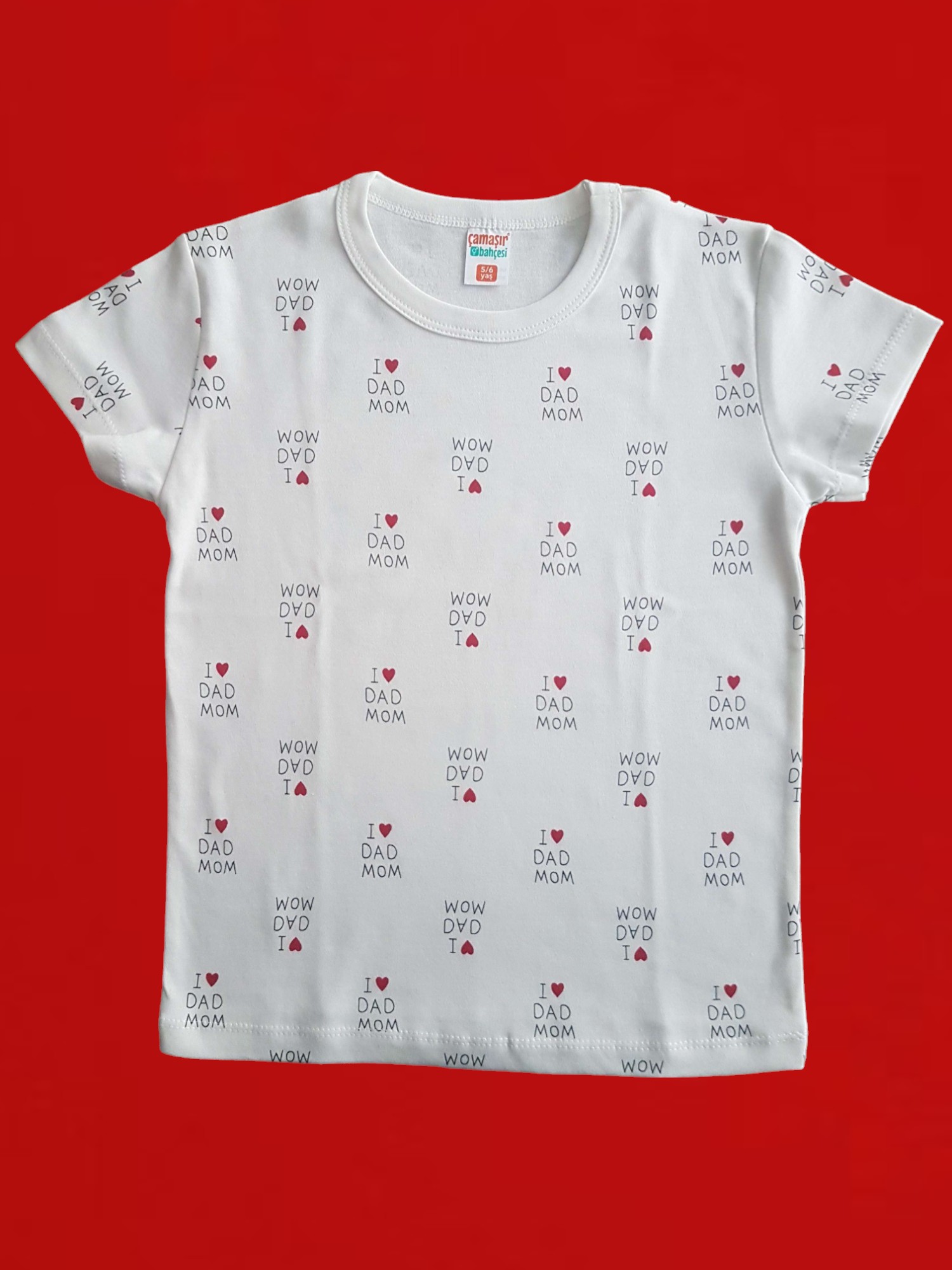 Kısa Kollu Kalp Desenli Pijama Takım - Görsel 2