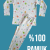 Uzun Kollu Renkli Tavşan Desenli Pijama Takım