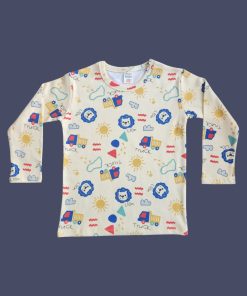 Alternative view of Uzun Kollu Sarı Aslan Desenli Pijama Takım