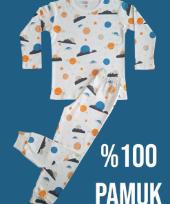 Uzun Kollu Galaksi Desenli Pijama Takım