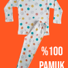 Uzun Kollu Gülücük Desenli Pijama Takım