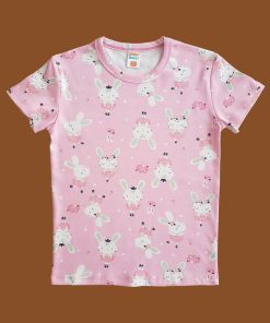 Alternative view of Kısa Kollu Pembe Tavşan Desenli Pijama Takım