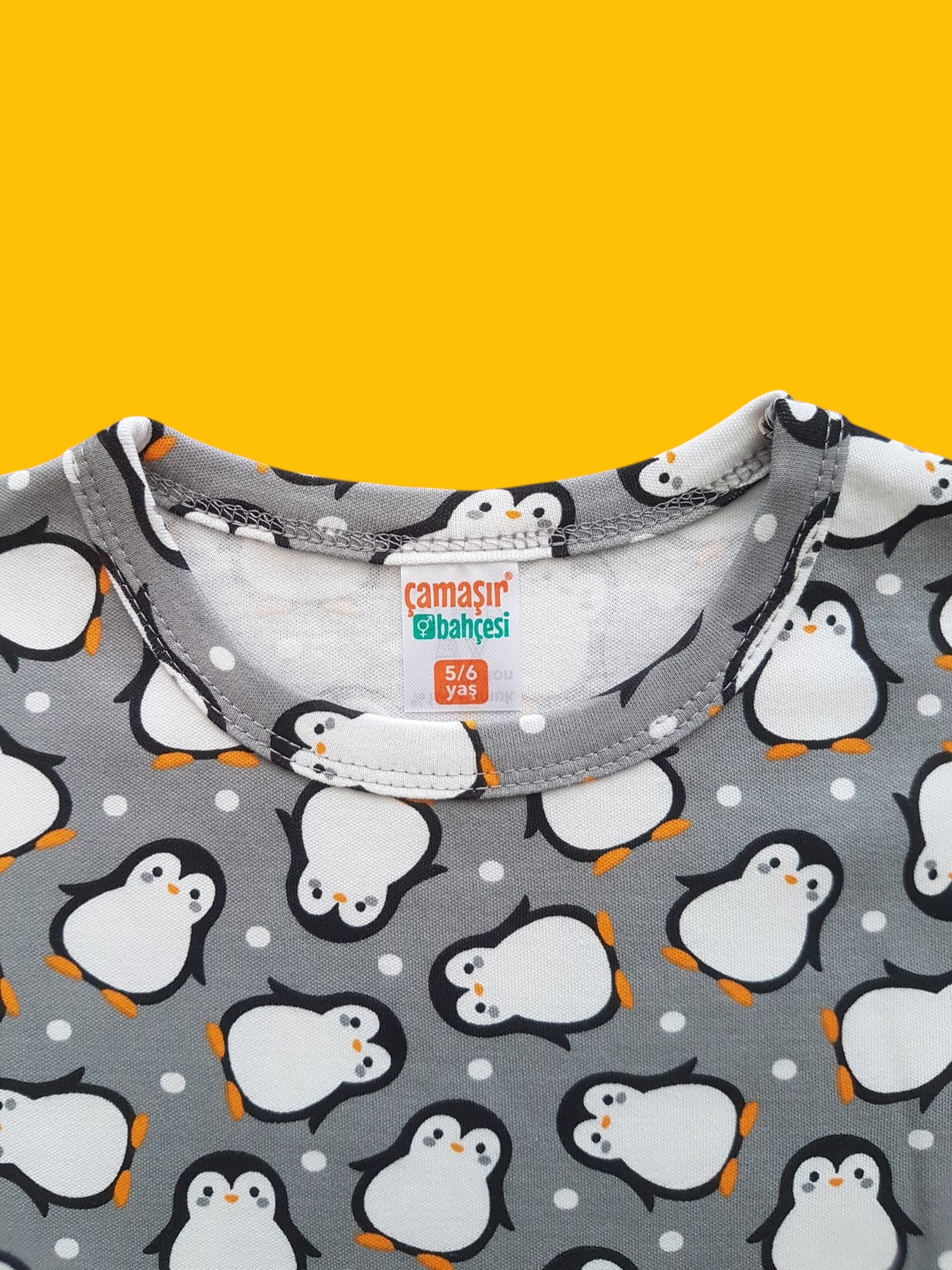 Kısa Kollu Pembe Gri Kedi Pijama Takım - Görsel 5