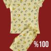 %100 Pamuk Sarı Karakter Çocuk Şort Takımı
